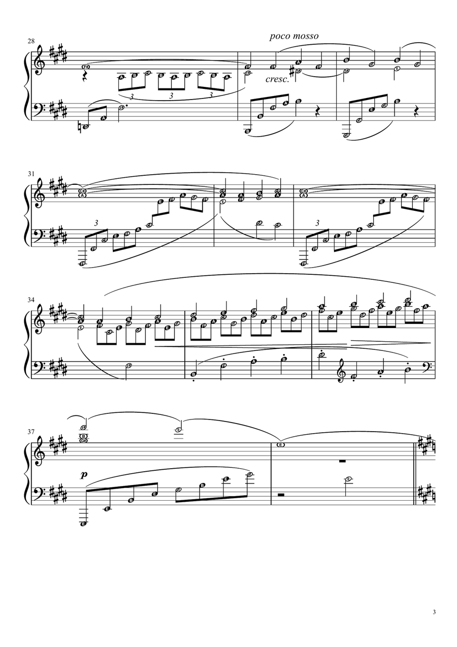 Arabesque no. 1 (Debussy) L. 66 no. 1 in E major - with note names and definition of terms Piano Method scores gallery preview page 3