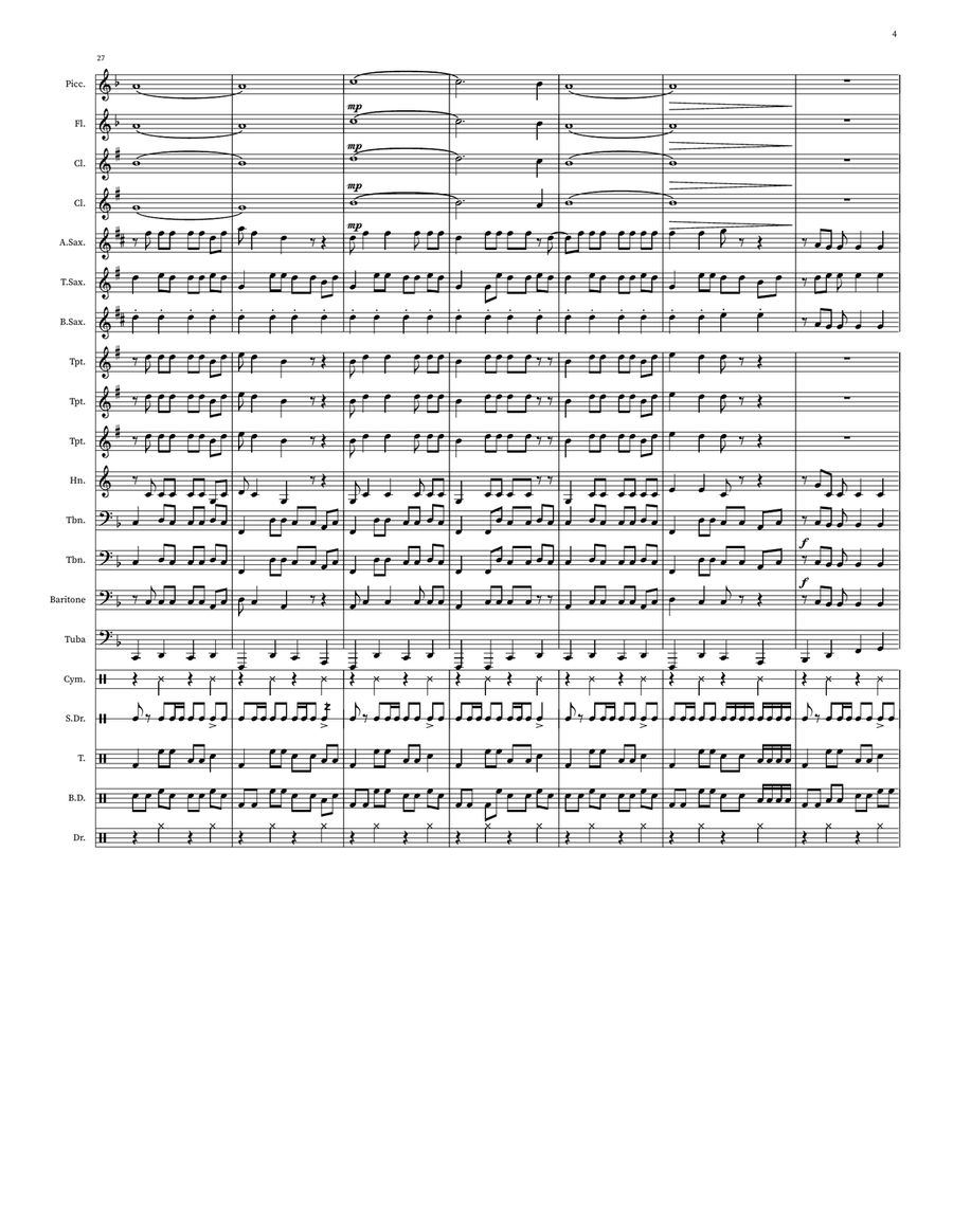Walk Of Life Marching Band scores gallery preview page 4