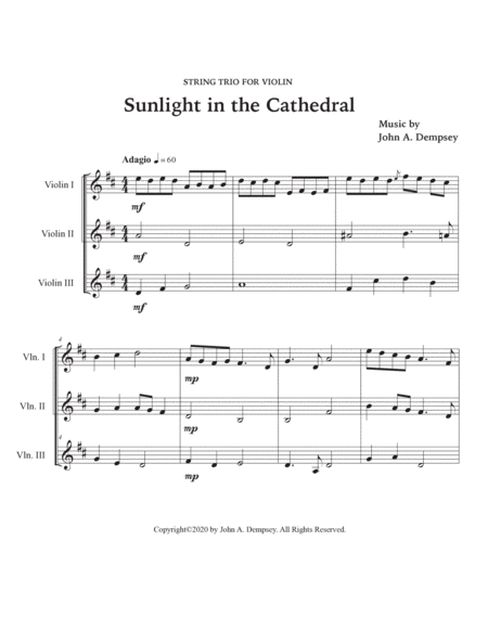 Sunlight in the Cathedral (Violin Trio) image number null