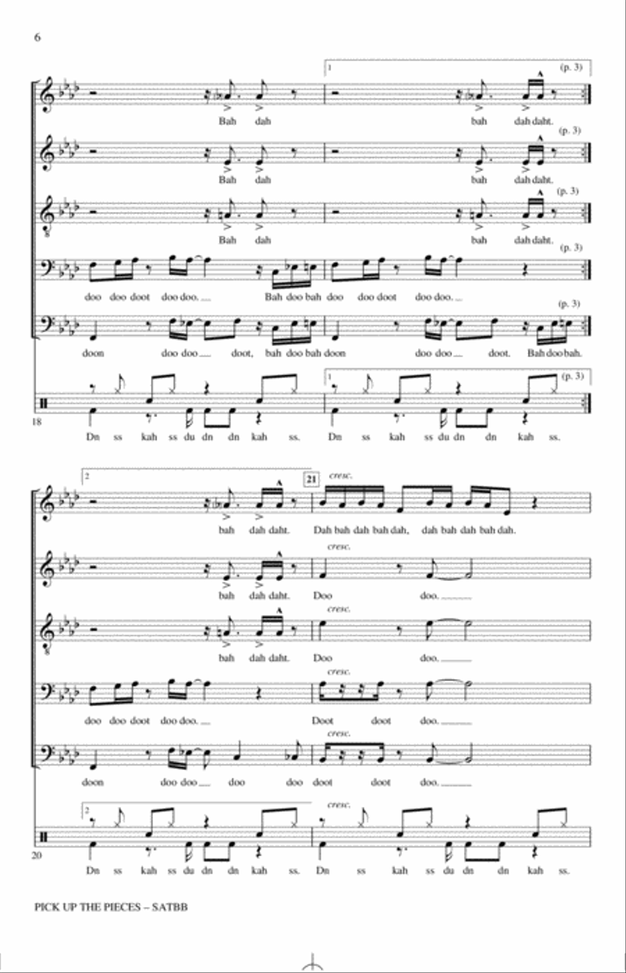 Pick Up The Pieces (arr. Roger Emerson) SATBarB scores gallery preview page 5