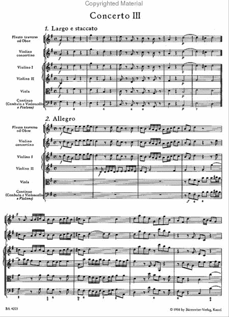 Concerto grosso G major, Op. 3/3 HWV 314