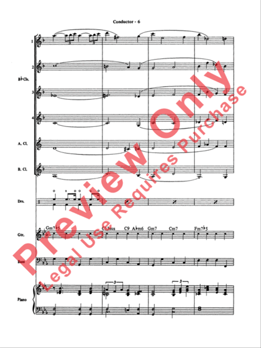 Moonlight Serenade Clarinet Choir scores gallery preview page 7
