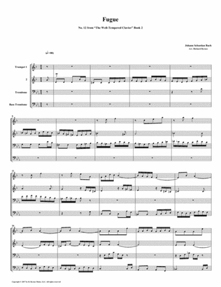 Fugue 12 from Well-Tempered Clavier, Book 2 (Brass Quartet)