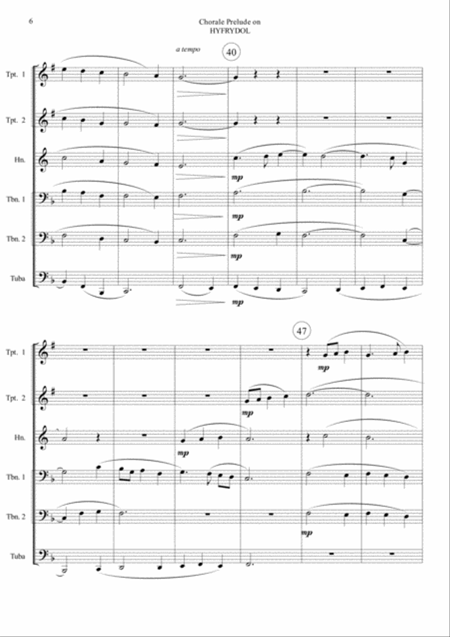 Chorale Prelude on Hyfrydol - Brass Sextet Brass Ensemble scores gallery preview page 6