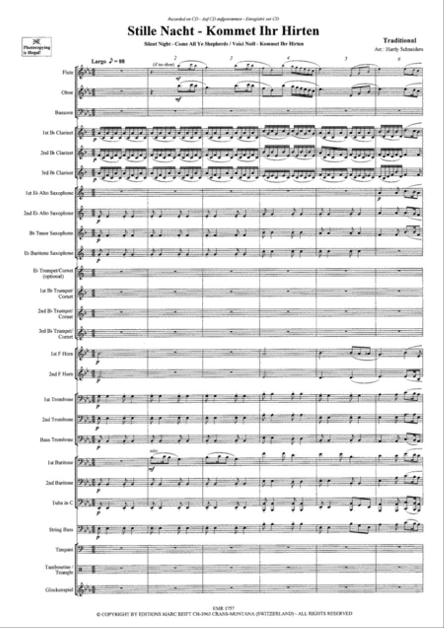 Stille Nacht / Kommet Ihr Hirten Concert Band scores gallery preview page 4
