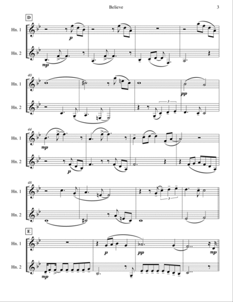 Believe Brass Duet scores gallery preview page 3
