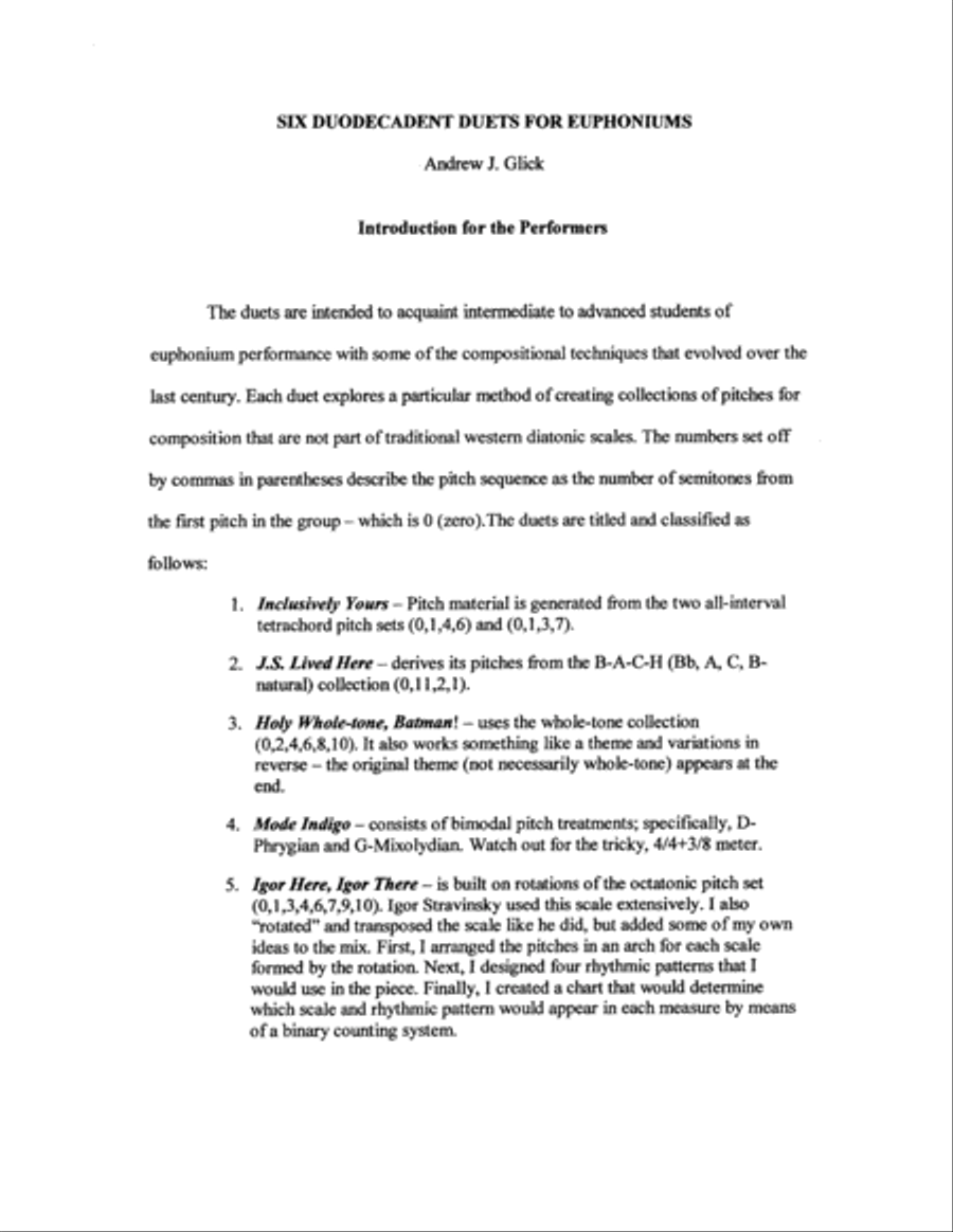 Six Duodecadent Duets Brass Duet scores gallery preview page 2