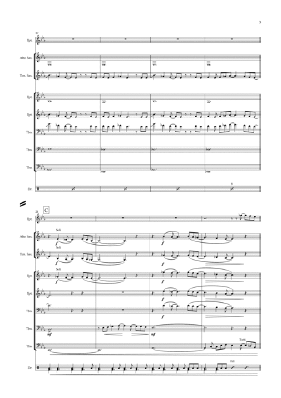 Into The Unknown Jazz Ensemble scores gallery preview page 3
