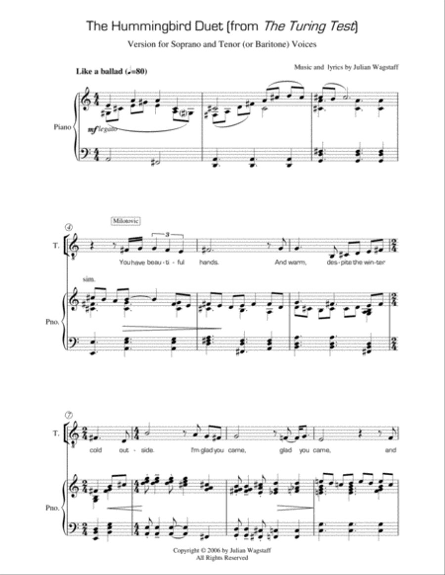 The Hummingbird Duet (from the opera The Turing Test) Vocal Duet scores gallery preview page 3