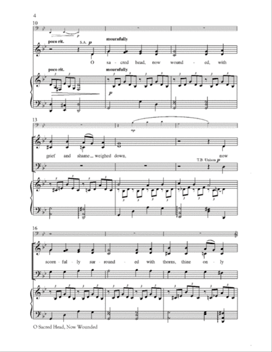 O Sacred Head, Now Wounded 4-Part scores gallery preview page 3