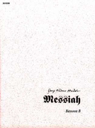 Book cover for Messiah - Bassoon B