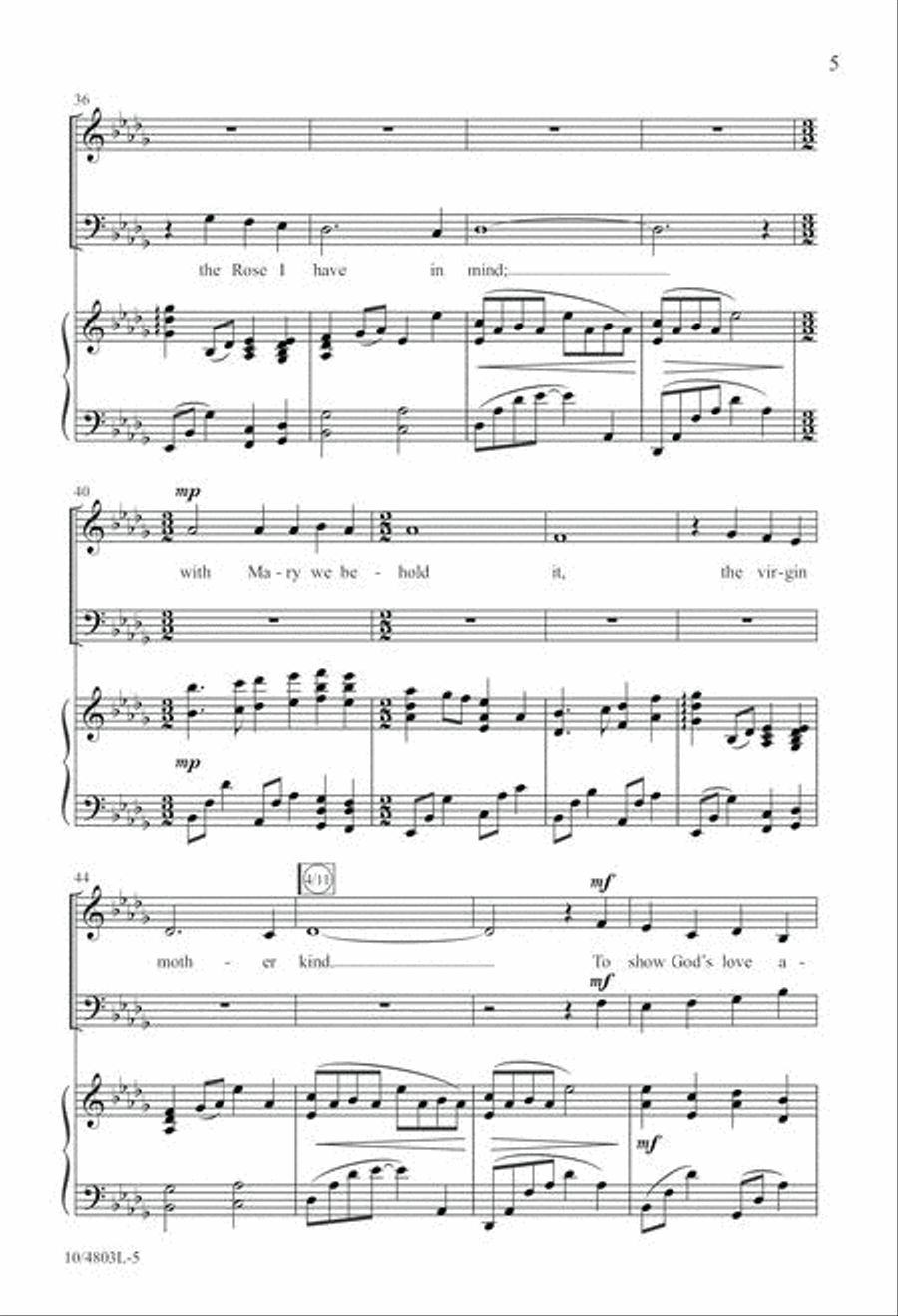 Lo, How a Rose E'er Blooming 3-Part scores gallery preview page 5