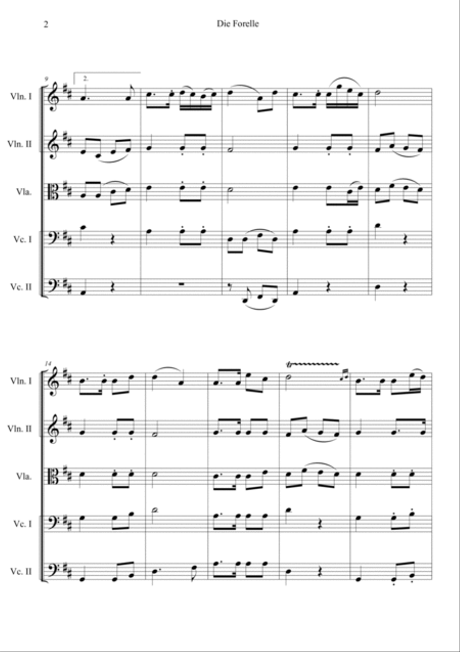 Die Forelle (The Trout) String Quintet scores gallery preview page 2