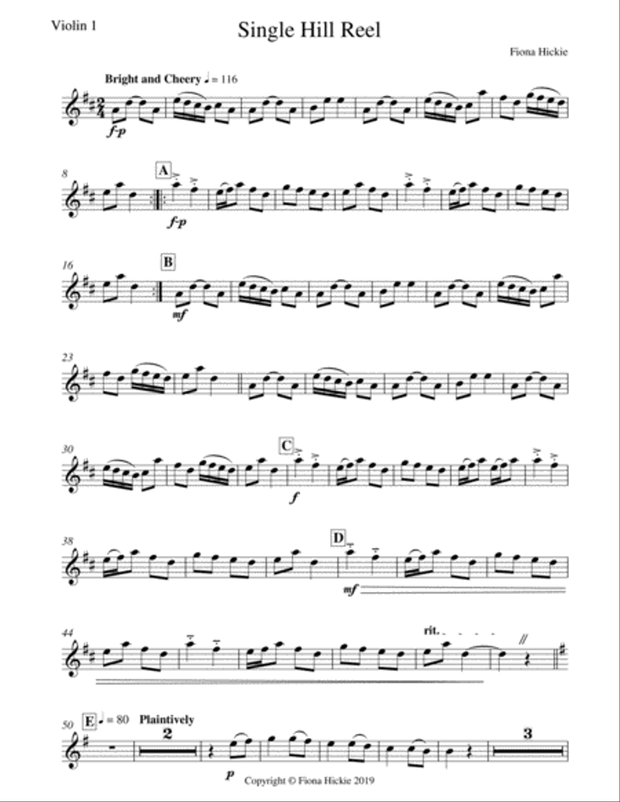 Single Hill Reel Single Hill Reel String Quartet scores gallery preview page 5