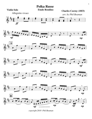 Polka Russe-Czerny-Violin Solo