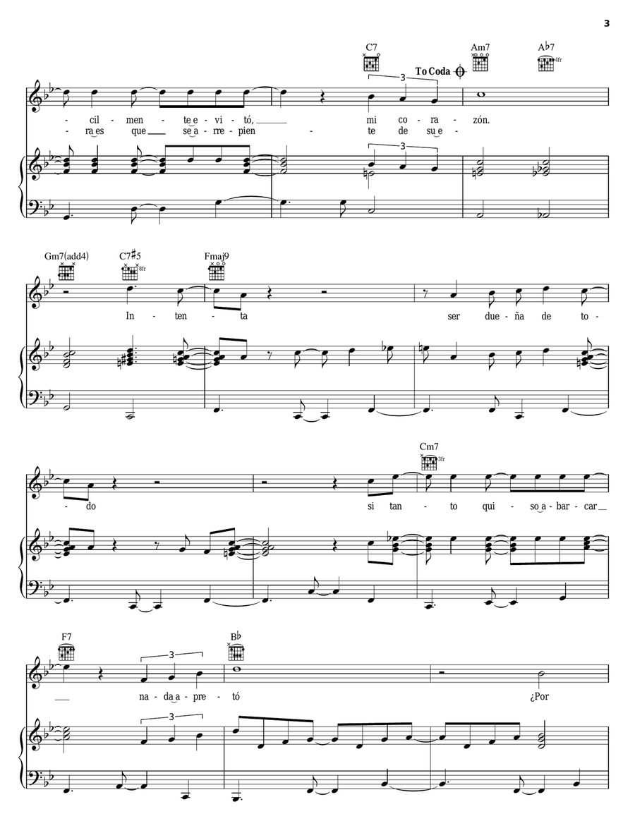 Plato De Segunda Mesa Plato De Segunda Mesa Piano, Vocal, Guitar scores gallery preview page 3