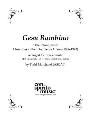 Gesu Bambino — brass quintet