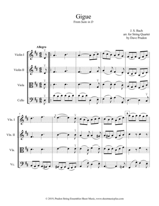 Bach Gigue for String Quartet