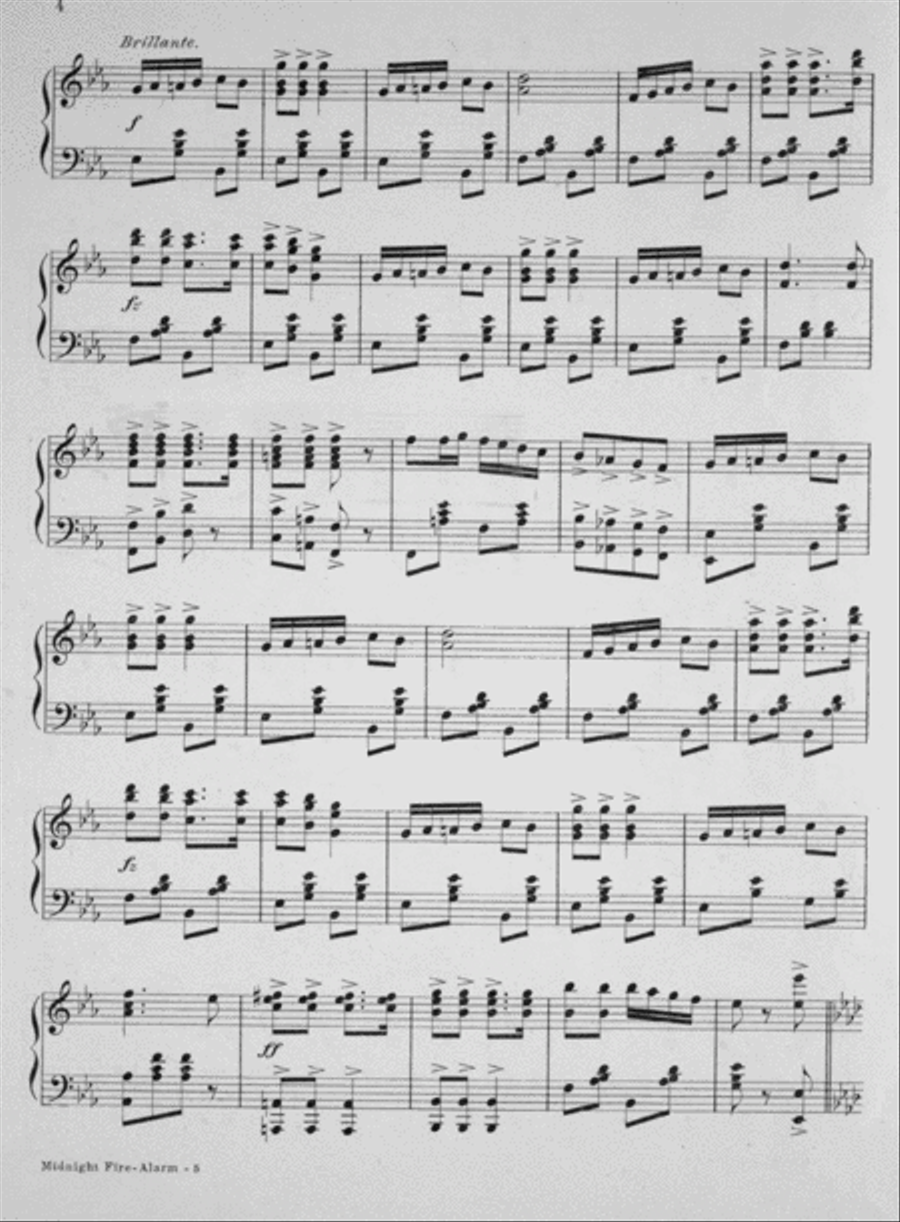 The Midnight Fire Alarm. March and Two Step Piano Solo scores gallery preview page 3
