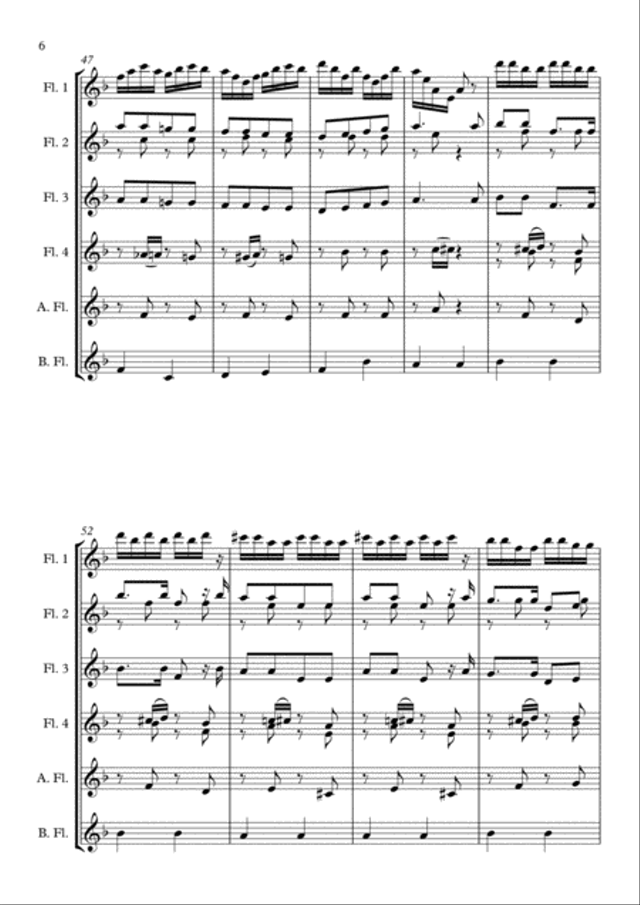 Bob the Fiddler for Flute Choir Flute Choir scores gallery preview page 6