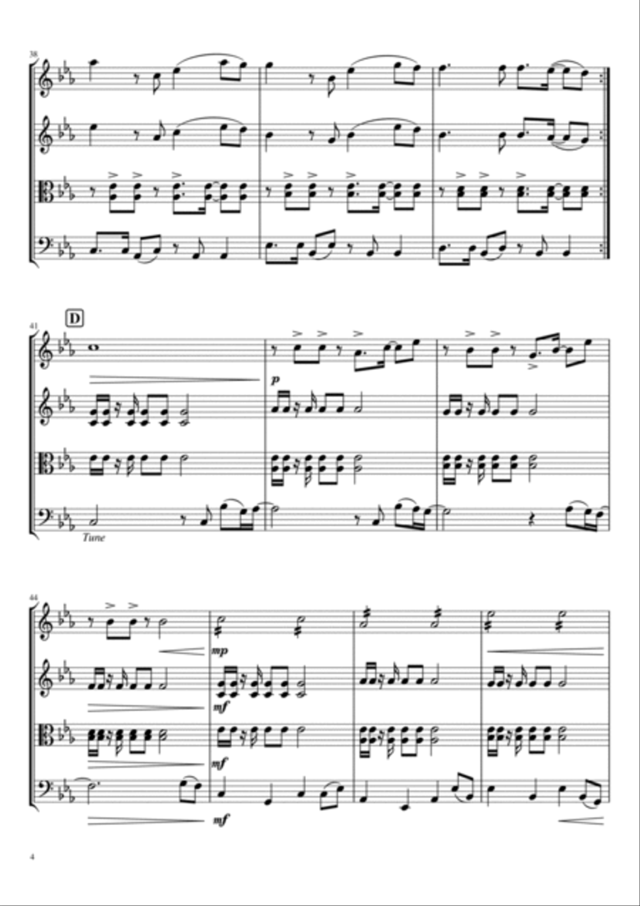 Vivir Mi Vida String Quartet scores gallery preview page 4