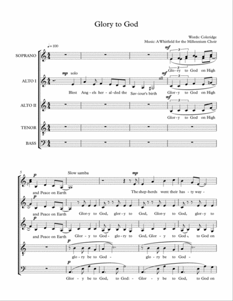 Glory to God Choir scores gallery preview page 1