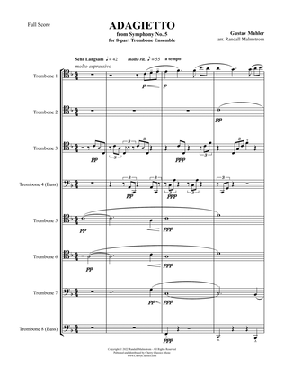 Adagietto from Symphony No. 5 for 8-part Trombone Ensemble