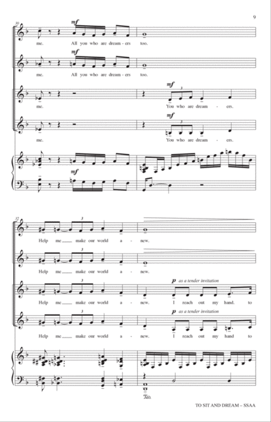 To Sit And Dream SSA scores gallery preview page 7