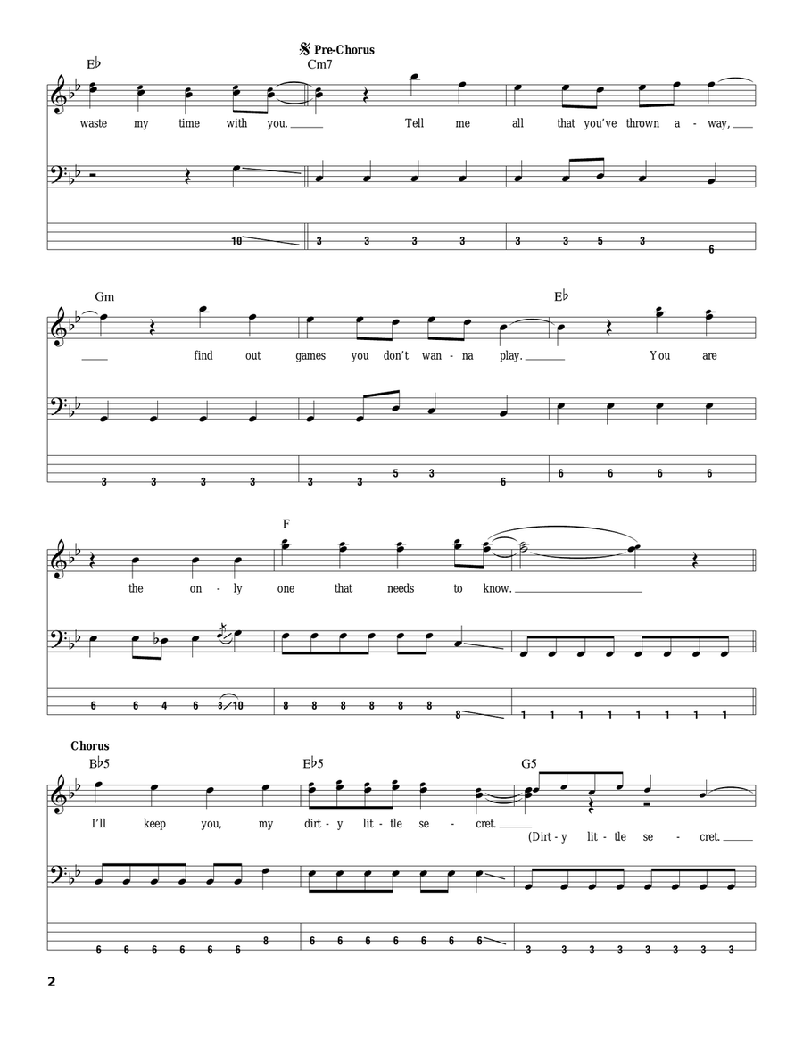 Dirty Little Secret Acoustic Guitar scores gallery preview page 2