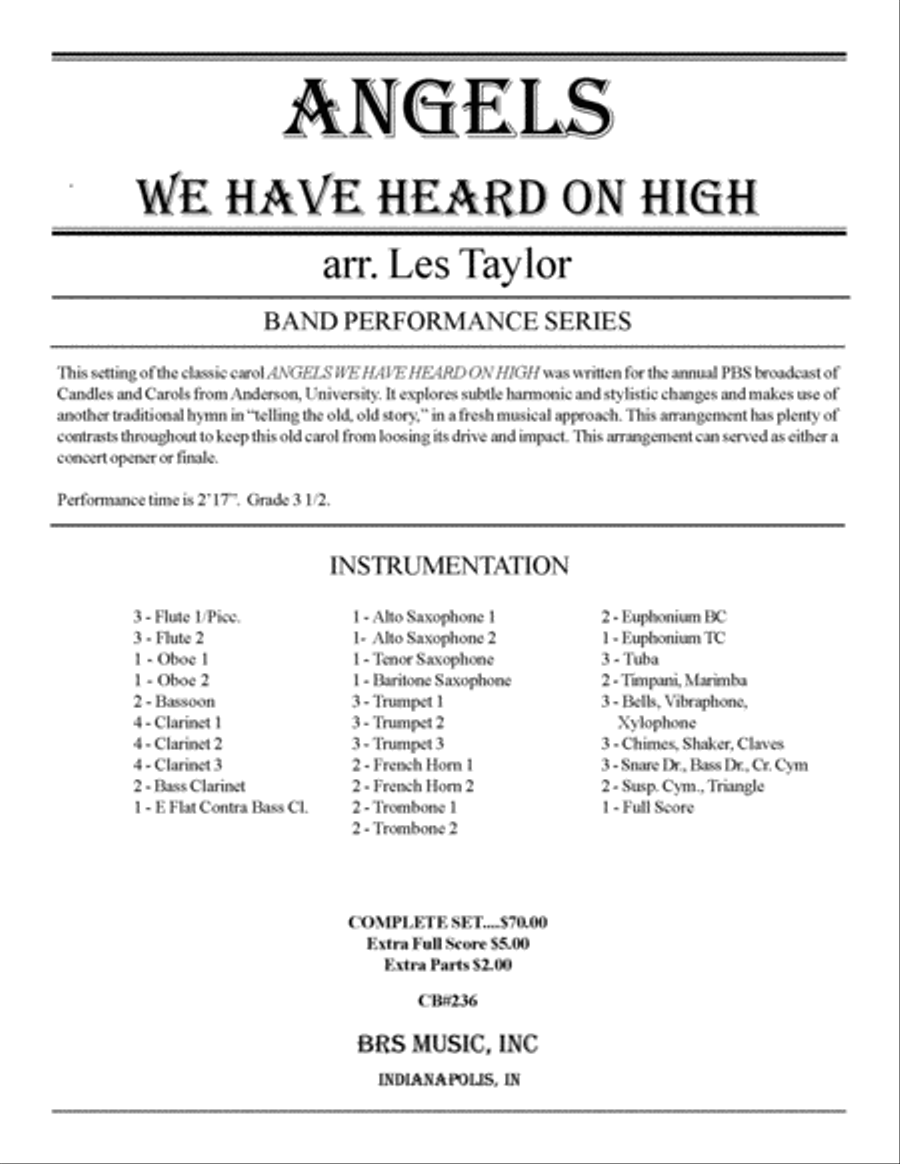 Angels We Have Heard on High Concert Band scores gallery preview page 1