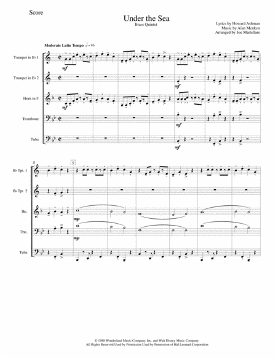 Under The Sea Brass Ensemble scores gallery preview page 3