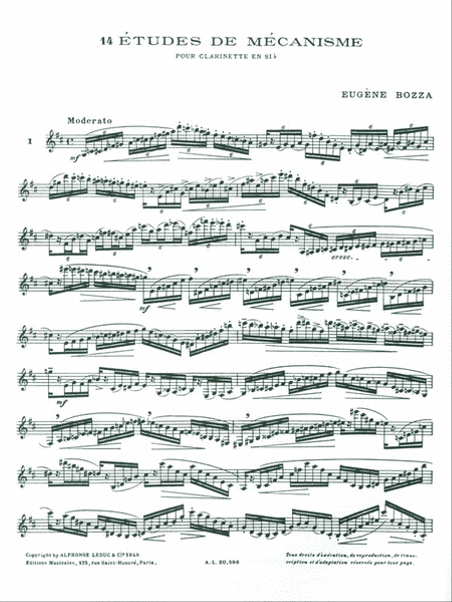 14 Mechanical Studies For Clarinet Clarinet Solo scores gallery preview page 2