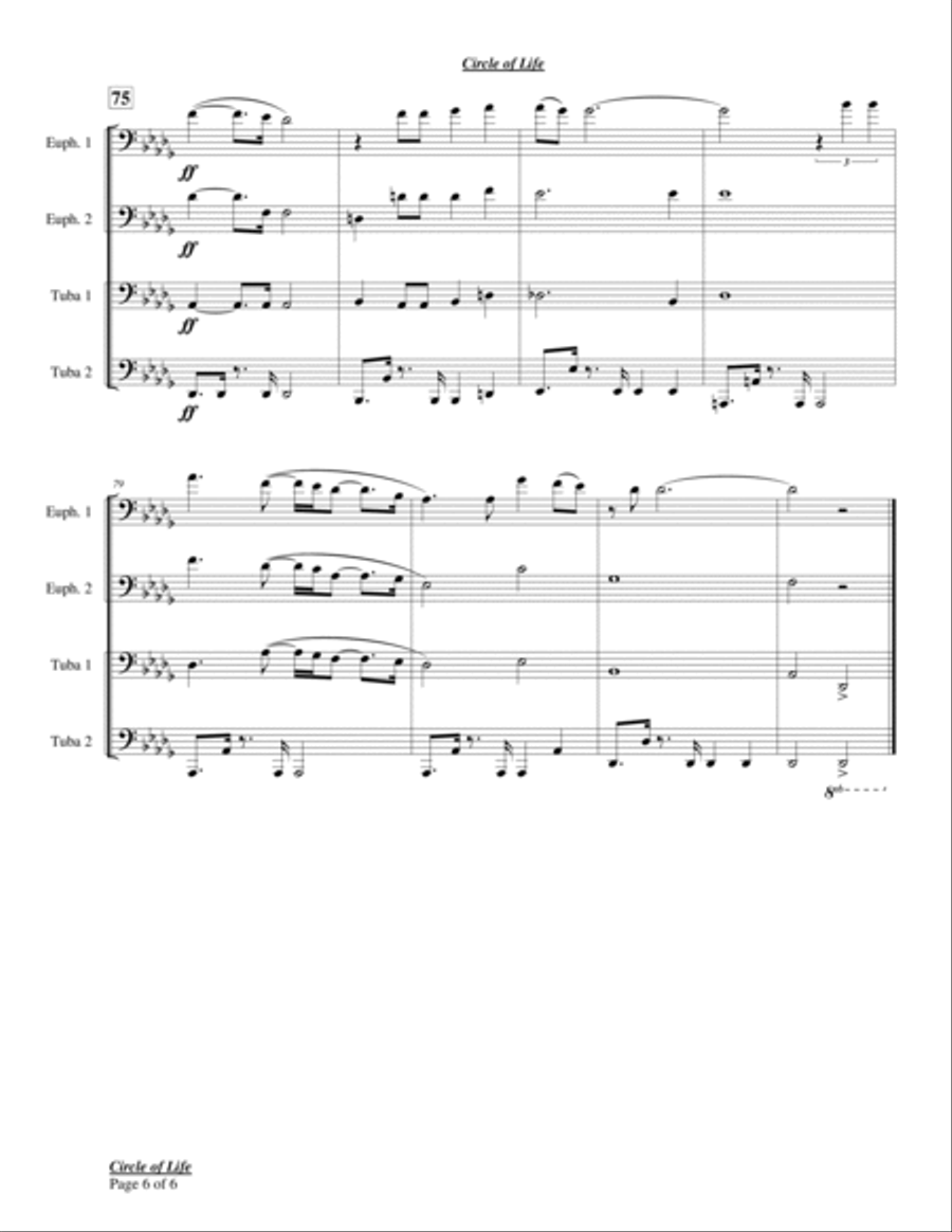 Circle Of Life Chamber Music scores gallery preview page 6