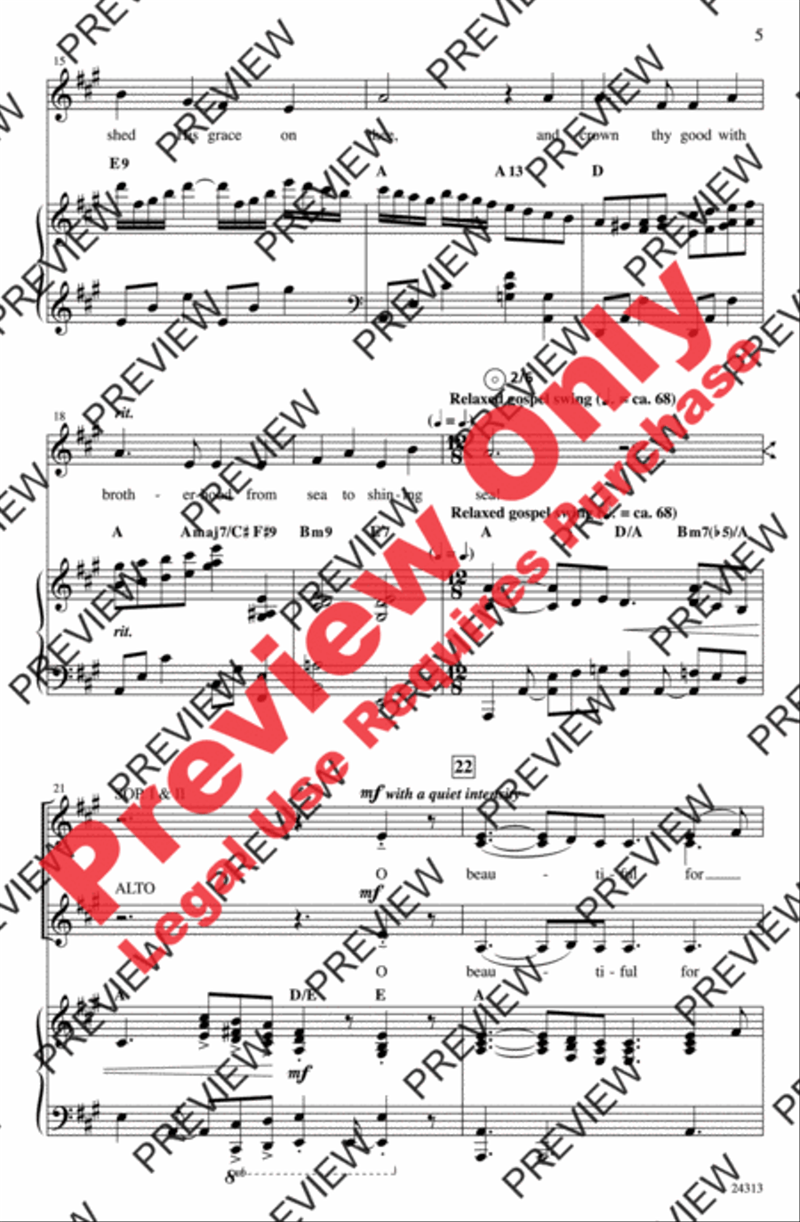 America, the Beautiful Women's Choir scores gallery preview page 5