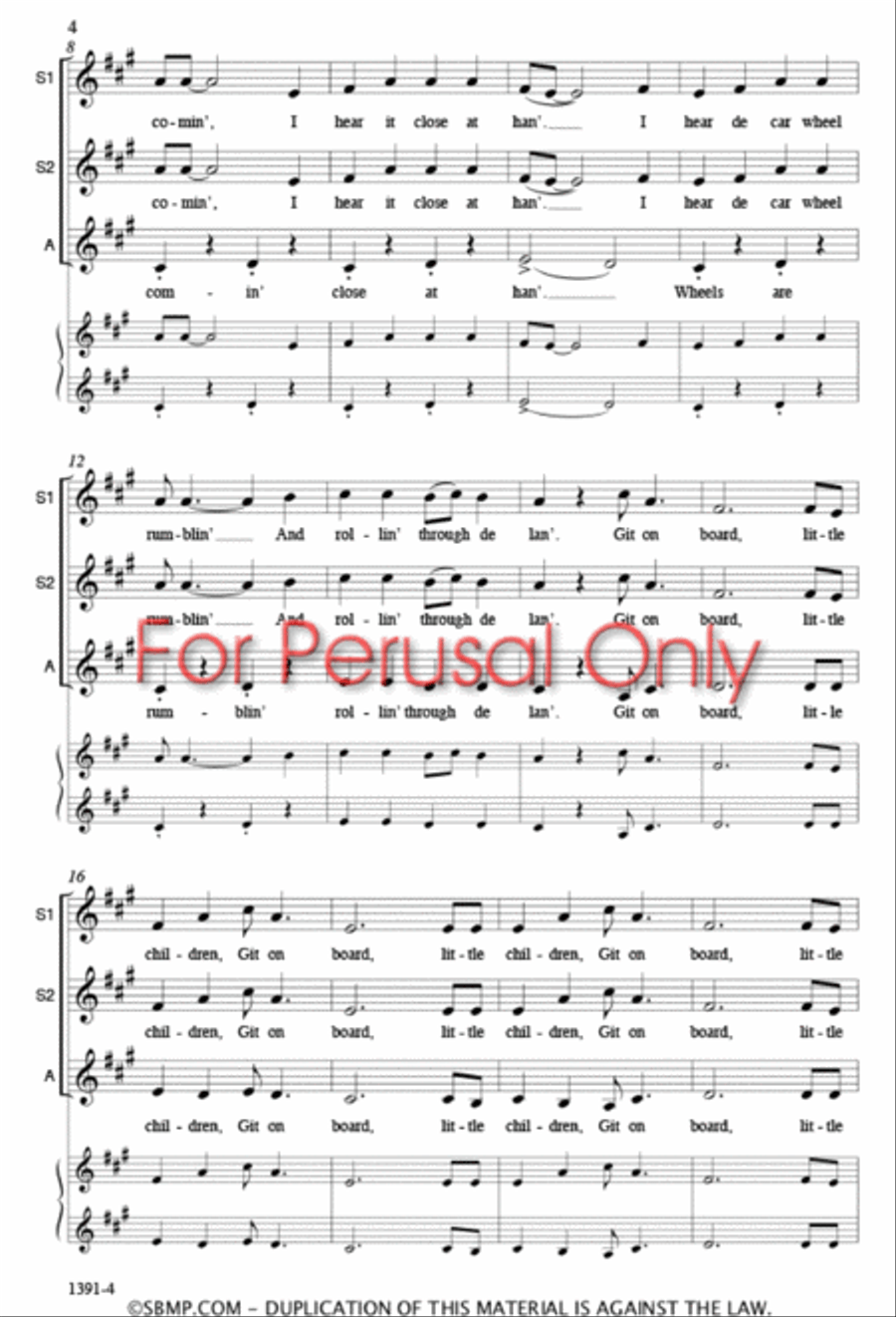 Gospel Train - SSA Octavo SSA scores gallery preview page 3