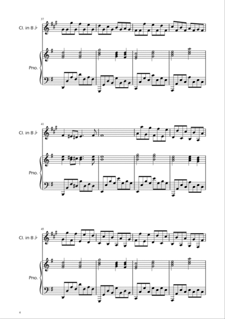 Passacaglia - Handel/Halvorsen - Clarinet Solo w/ Piano Chamber Music scores gallery preview page 4