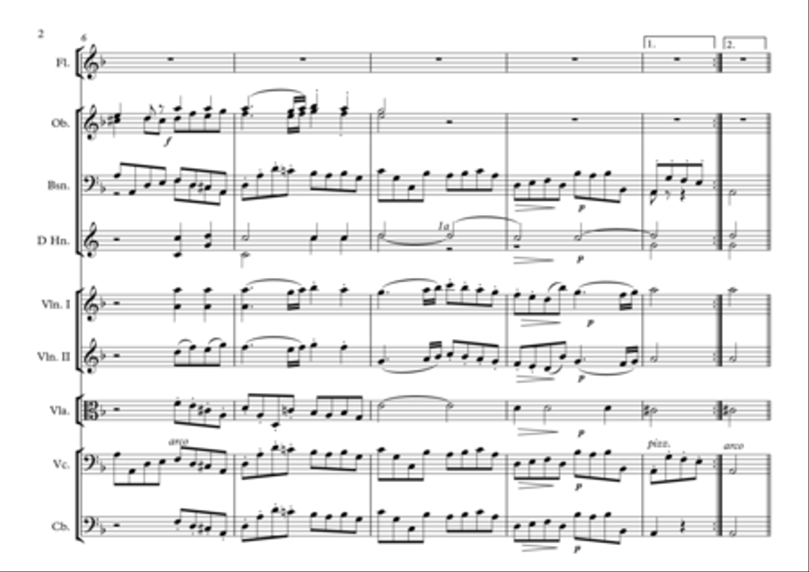 Bach Gavotte in D minor Chamber Orchestra scores gallery preview page 2
