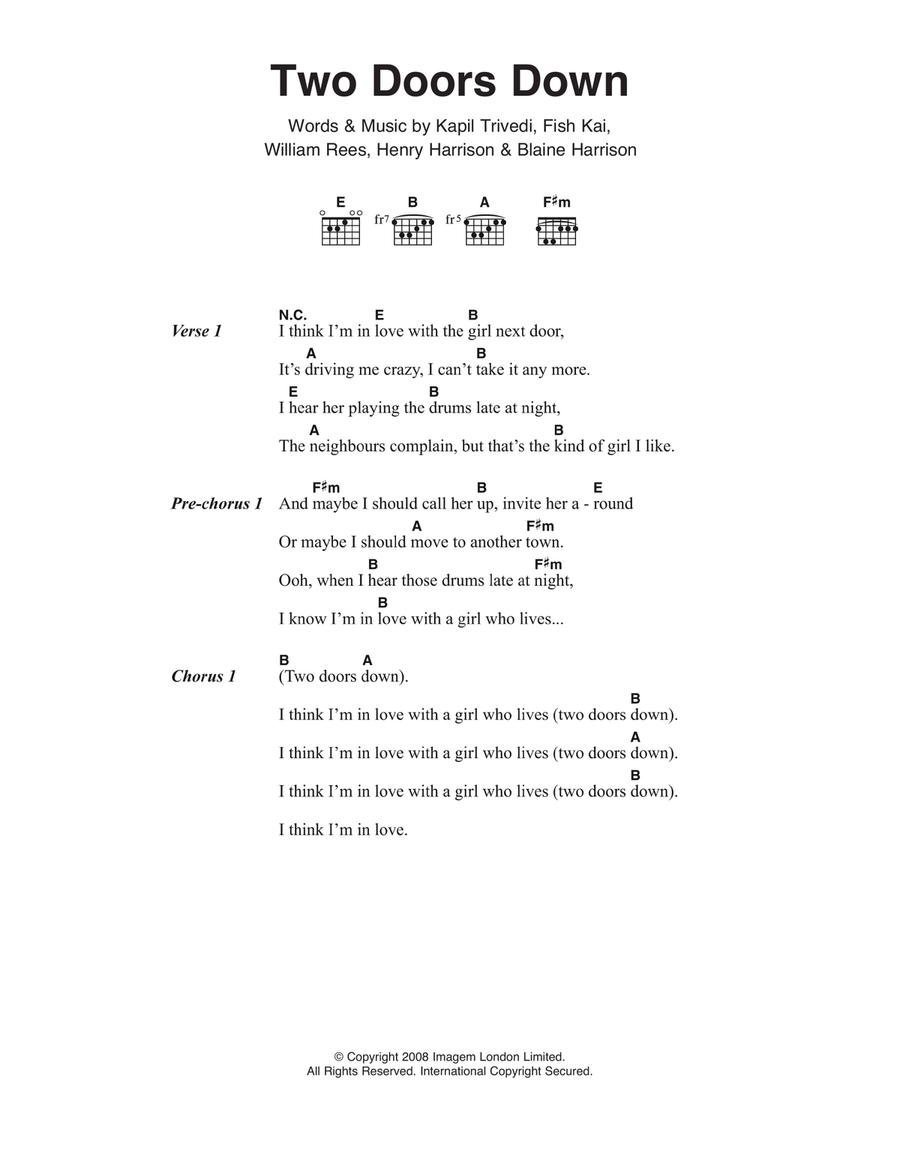 Two Doors Down Two Doors Down Acoustic Guitar scores gallery preview page 1