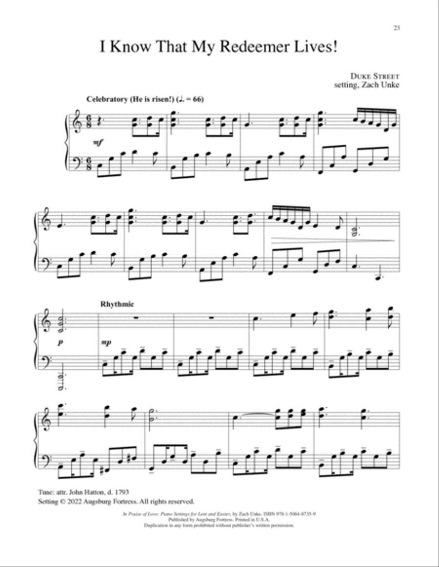 In Praise of Love Piano Solo scores gallery preview page 12