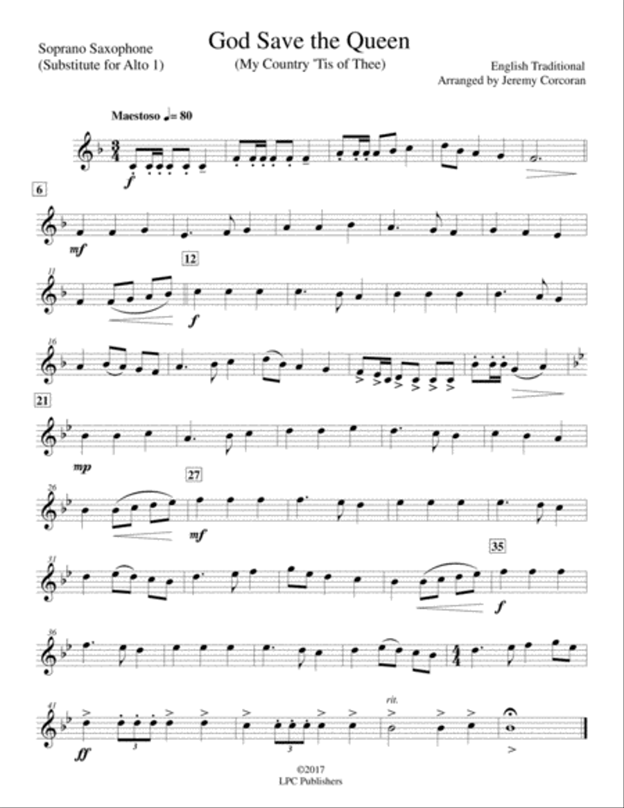 God Save the Queen (My Country Tis of Thee) Woodwind Quintet scores gallery preview page 6