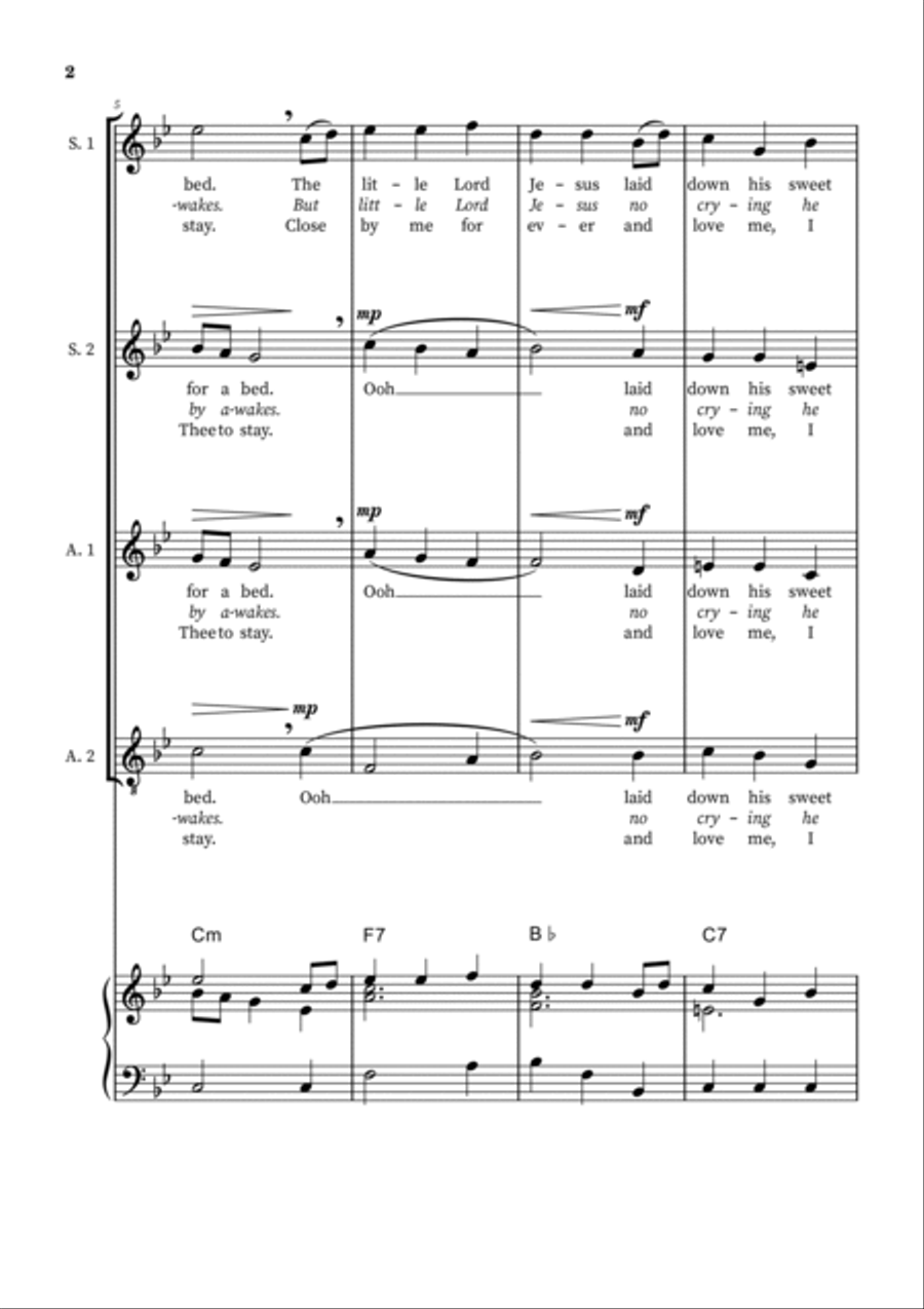 Away in a Manger – SSAA Choir with Piano Accompaniment SSAA scores gallery preview page 2