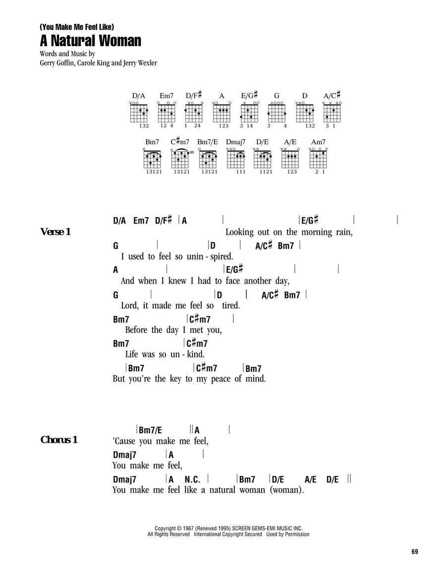 (You Make Me Feel Like) A Natural Woman Acoustic Guitar scores gallery preview page 1