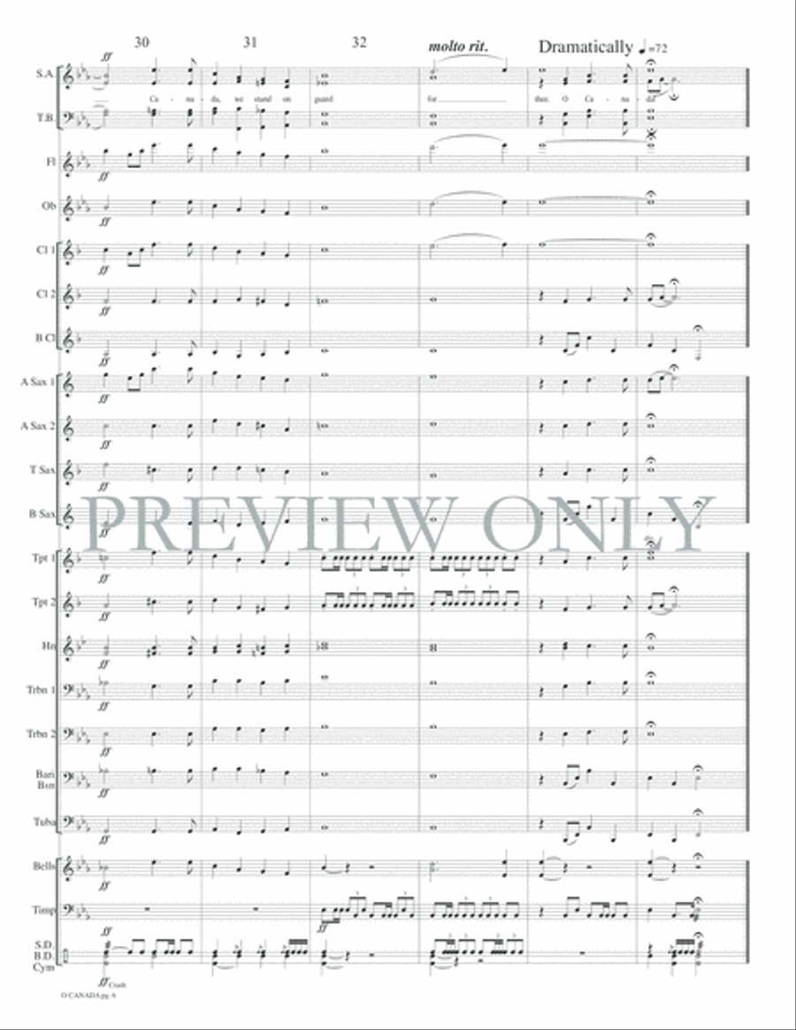 O Canada Concert Band scores gallery preview page 9