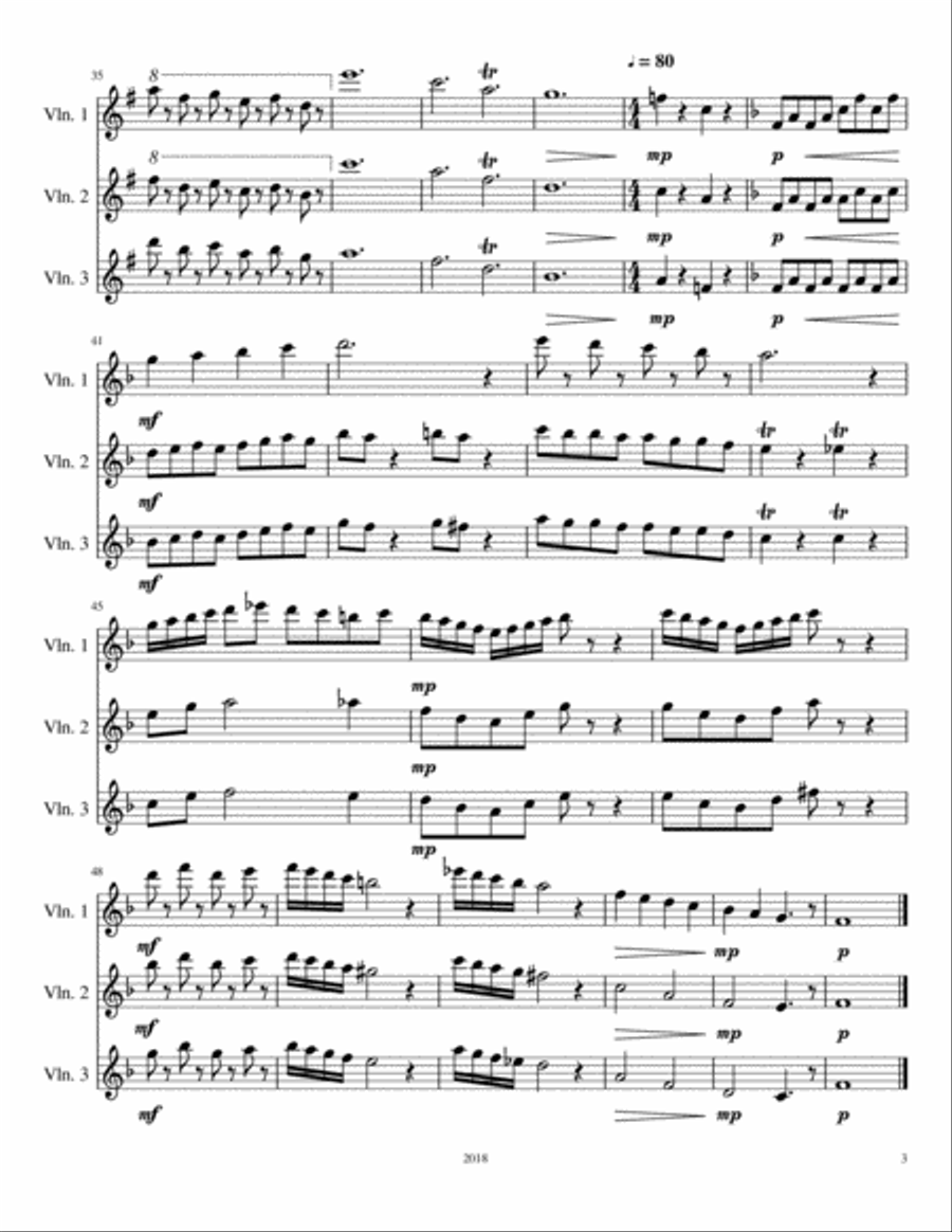 Crocus (Violin Trio) String Trio scores gallery preview page 3