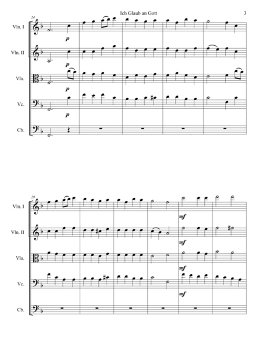 Ich Glaub an Gott String Quintet scores gallery preview page 5
