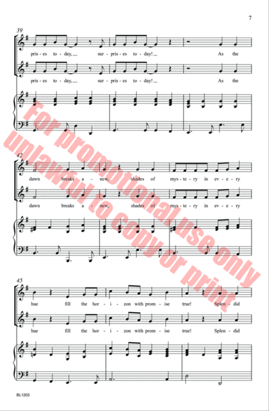 O Sunrise Choir scores gallery preview page 7