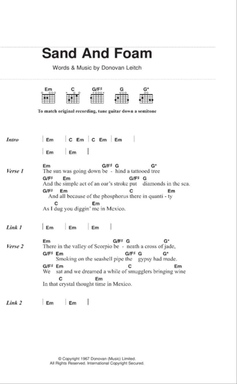 Sand And Foam Acoustic Guitar scores gallery preview page 1