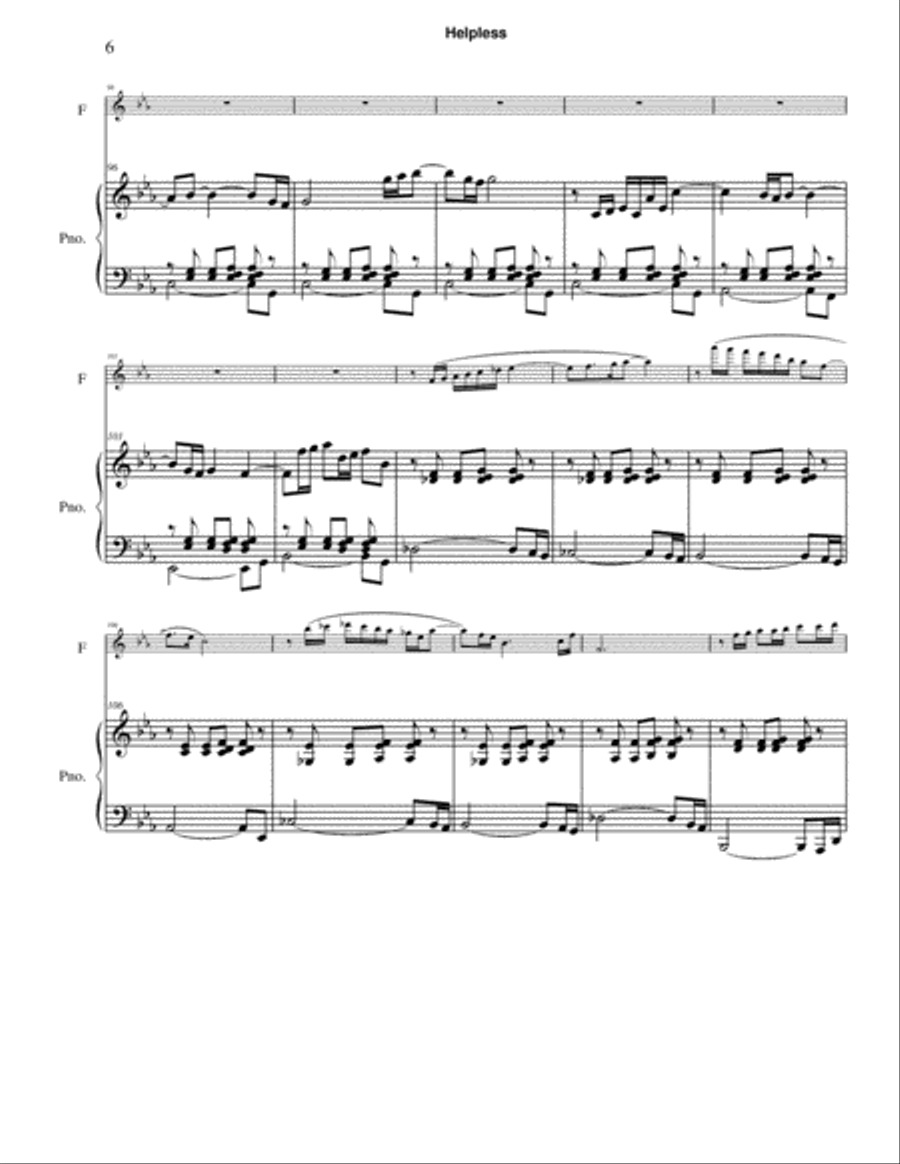 Helpless Flute Solo scores gallery preview page 6