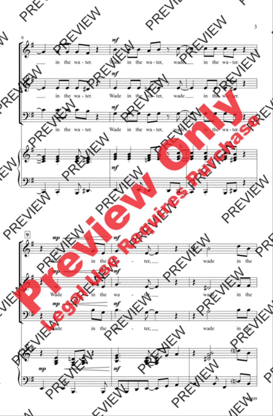 Wade in the Water Wade in the Water 3-Part scores gallery preview page 3