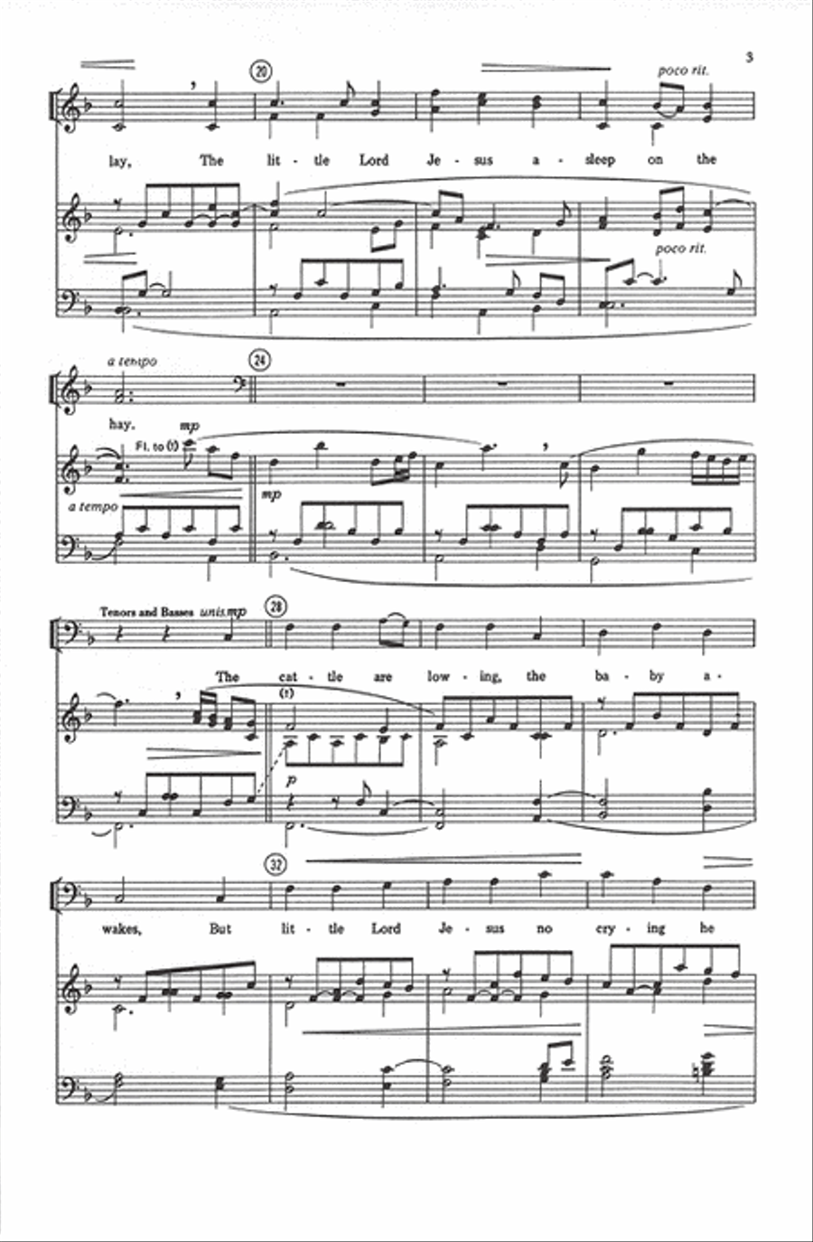 Away in a Manger - SATB 4-Part scores gallery preview page 3
